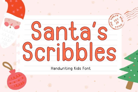 Santa's Scribbles: A Whimsical Typeface for Festive Editorial Design
