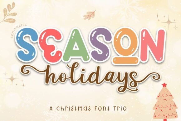 Season Holidays Trio: A Festive Typeface for Small Business Branding